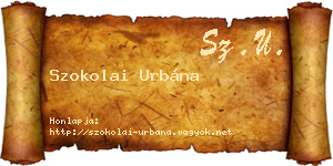 Szokolai Urbána névjegykártya